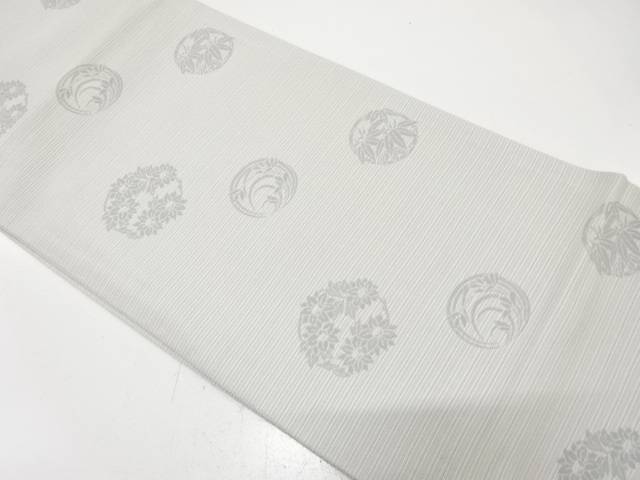 アンティーク　花丸紋織り出し全通袋帯（材料）